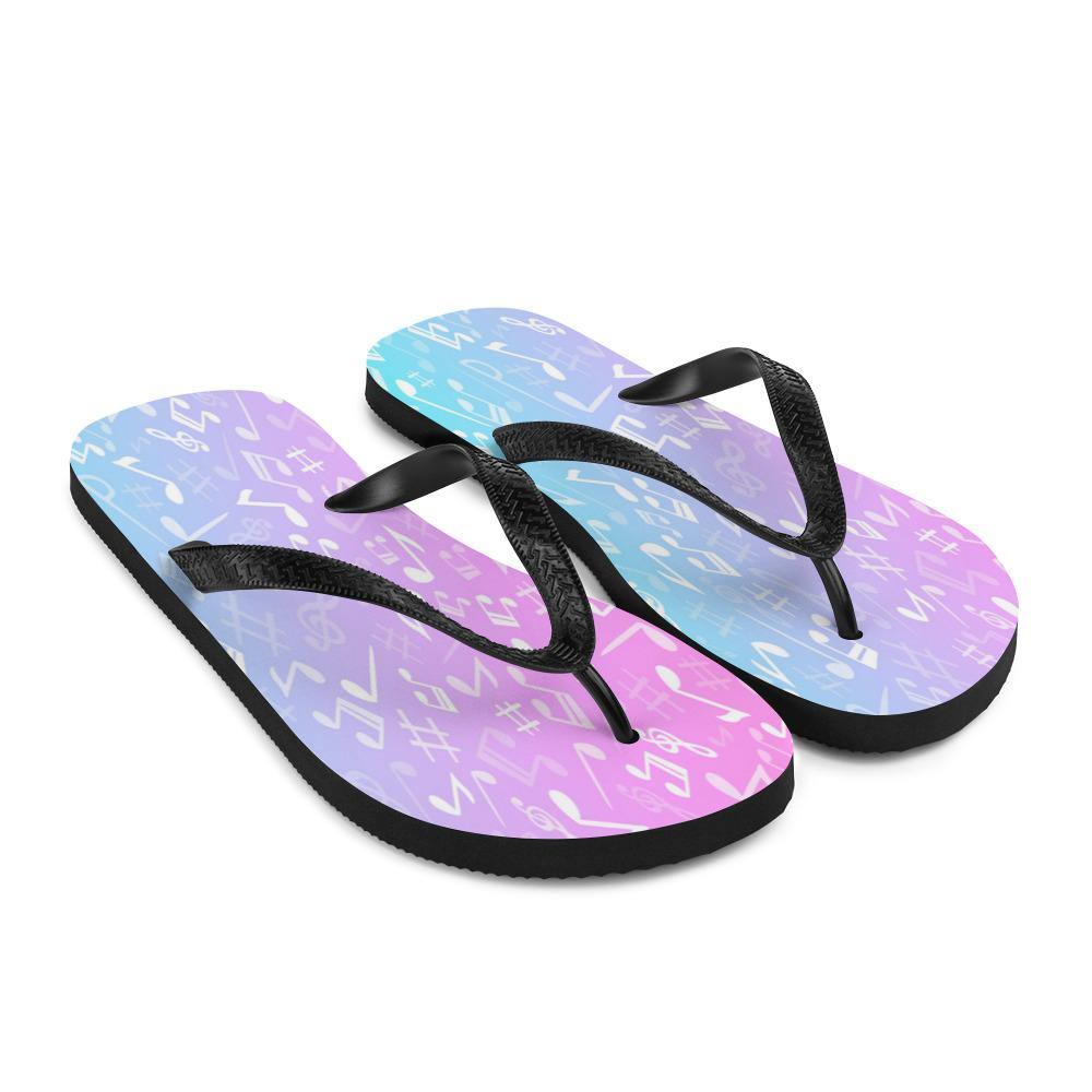 Pink and Blue Music Note Flip-Flops - Music Gifts Depot