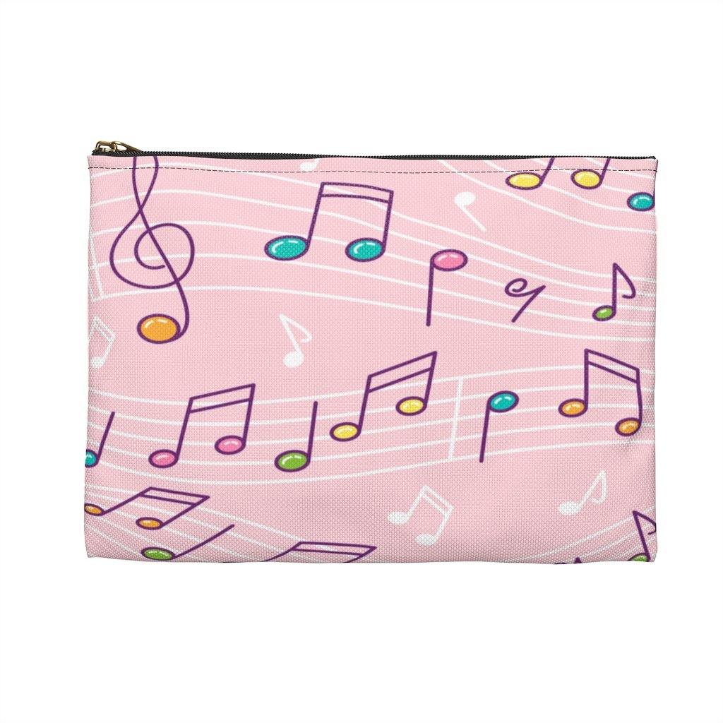 Pink Music Note Accessory Pouch - Music Gifts Depot