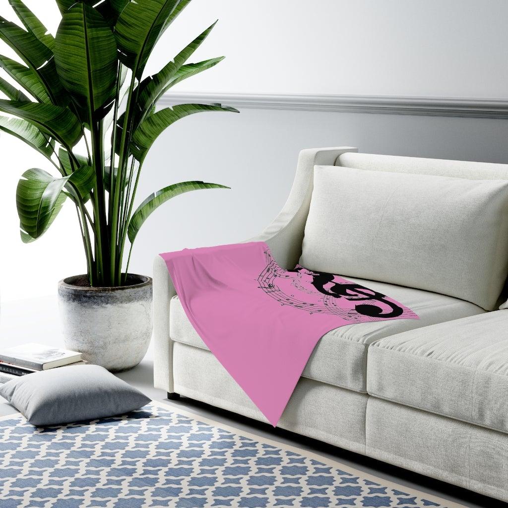 Pink Music Note Baby Swaddle Blanket - Music Gifts Depot