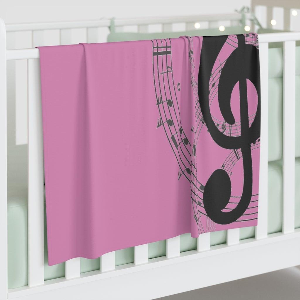 Pink Music Note Baby Swaddle Blanket - Music Gifts Depot