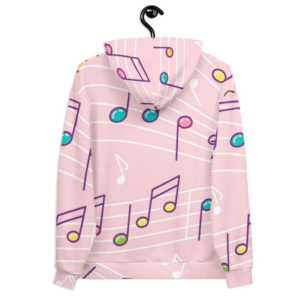 Pink Music Note Hoodie - Music Gifts Depot