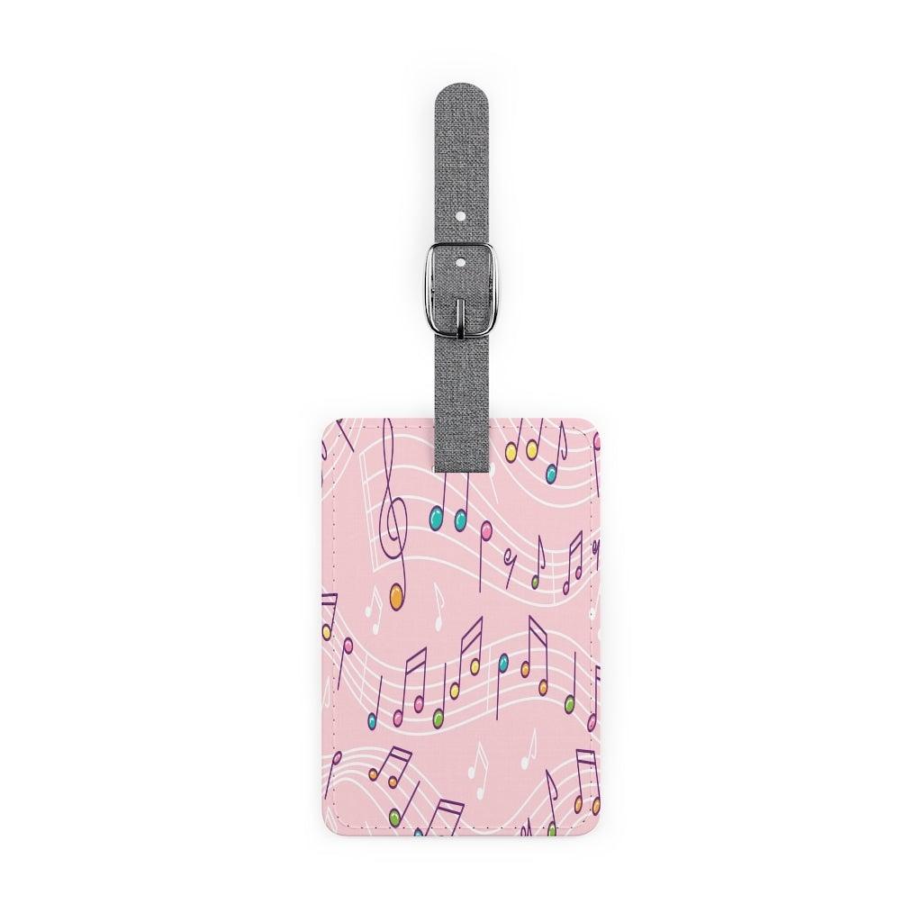 Pink Music Note Luggage and Instrument Case Tag - Music Gifts Depot