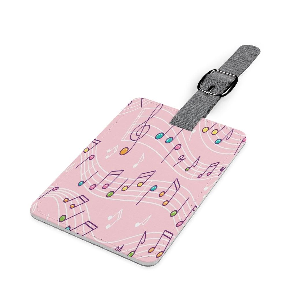 Pink Music Note Luggage and Instrument Case Tag - Music Gifts Depot