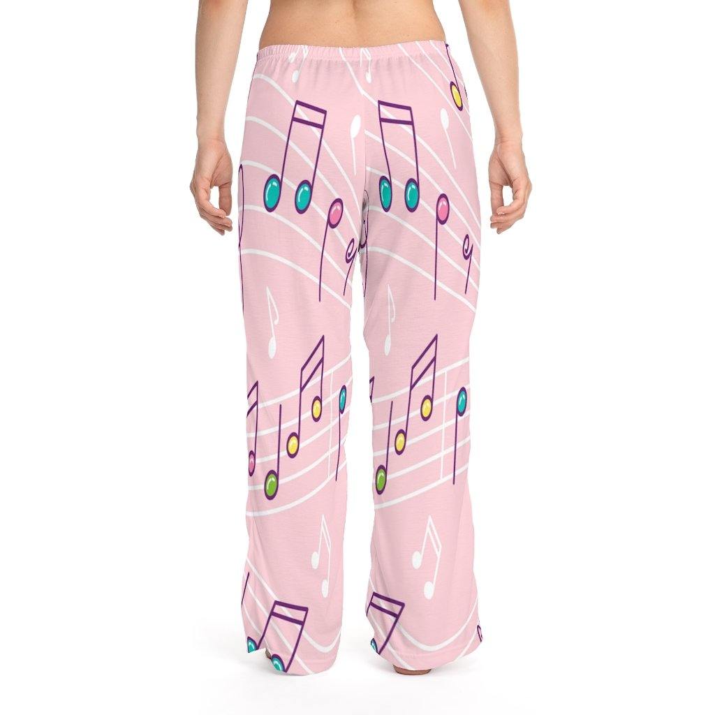 Pink Music Note Women's Pajama Pants - Music Gifts Depot