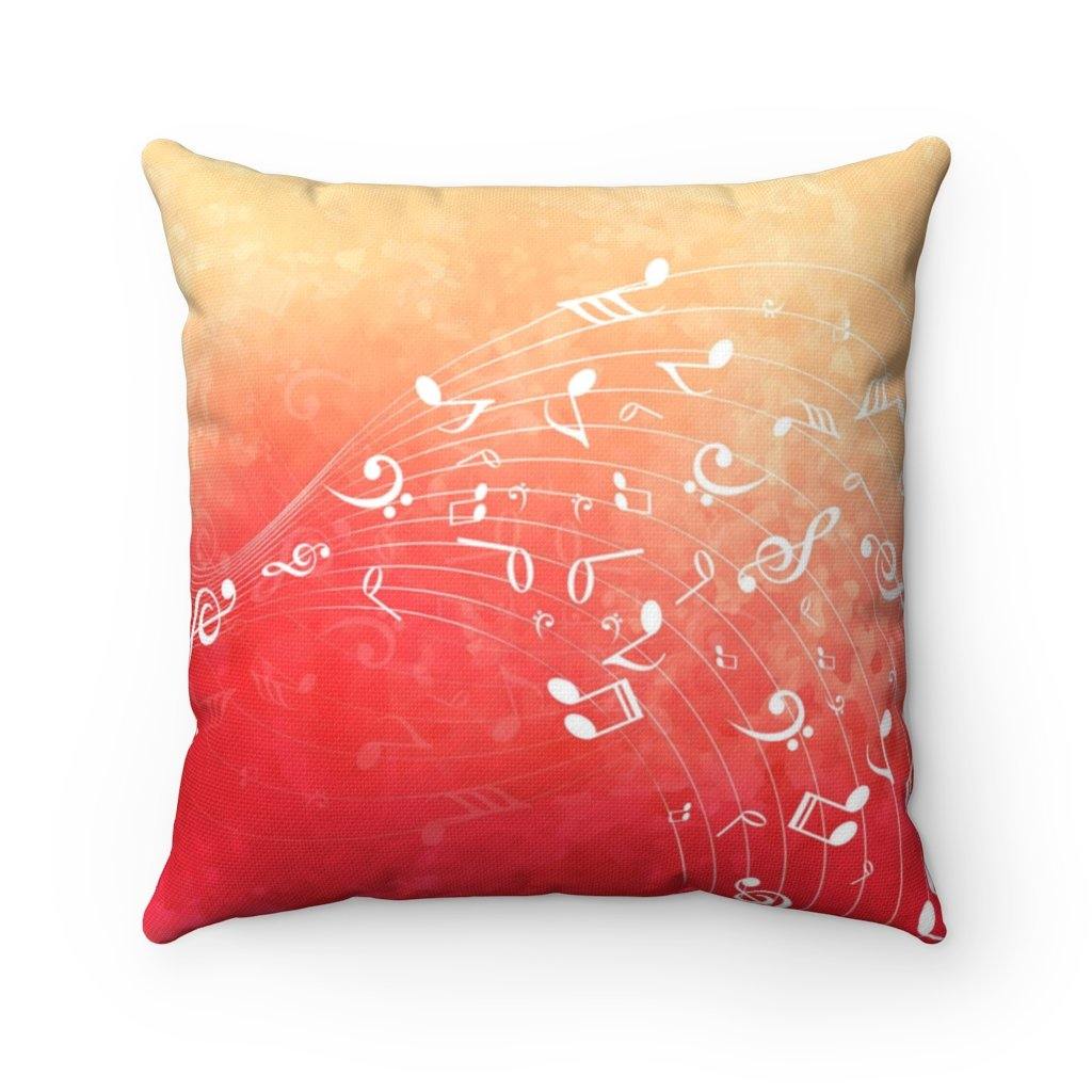 Red Music Note Square Pillow - Music Gifts Depot