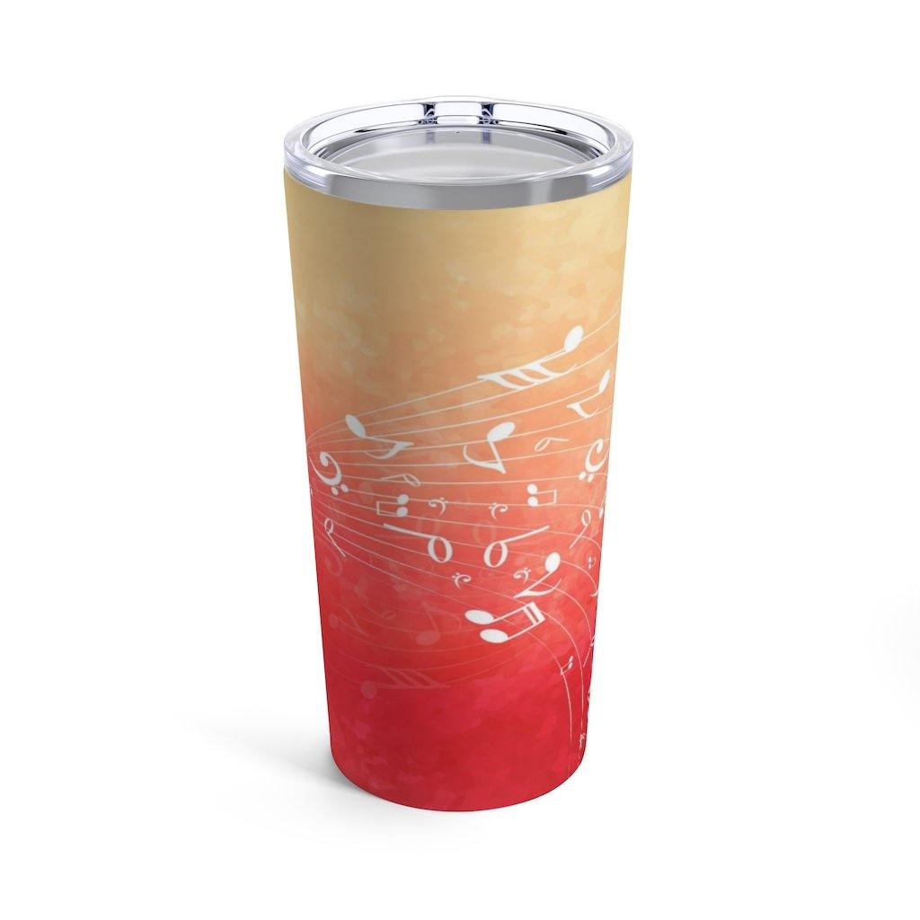 Red Music Note Tumbler 20oz - Music Gifts Depot