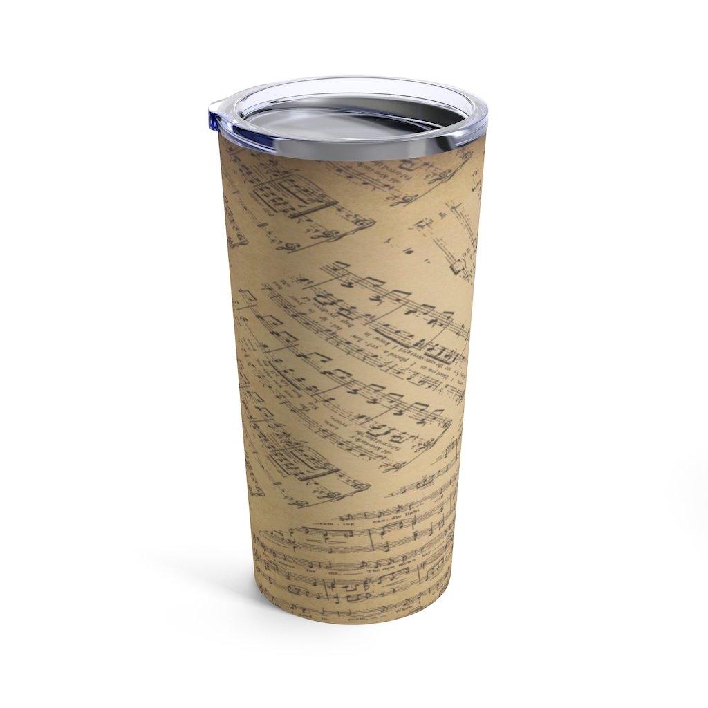 Sheet Music Note Tumbler 20oz - Music Gifts Depot