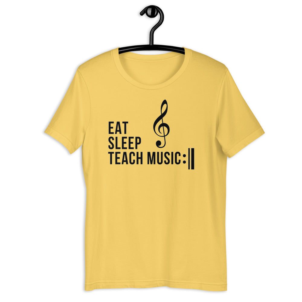 Eat Sleep Teach Music Repeat Unisex T-Shirt - Music Gifts Depot