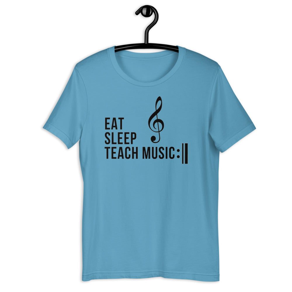 Eat Sleep Teach Music Repeat Unisex T-Shirt - Music Gifts Depot