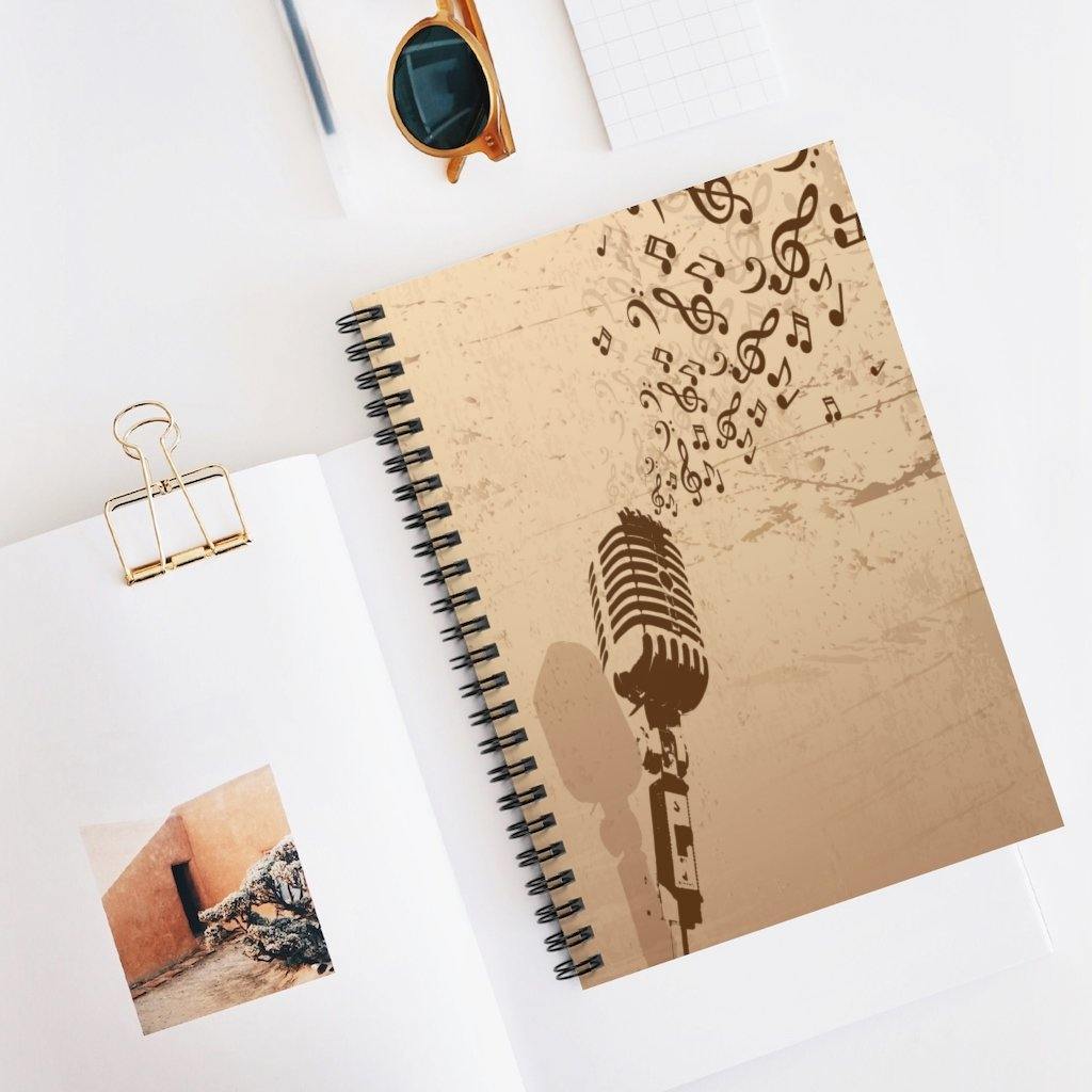 Singer music note Spiral Notebook - Ruled Line - Music Gifts Depot