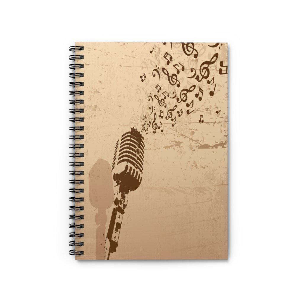 Singer music note Spiral Notebook - Ruled Line - Music Gifts Depot