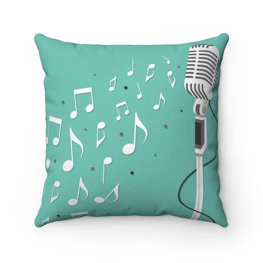 Singer Music Note Square Pillow - Music Gifts Depot