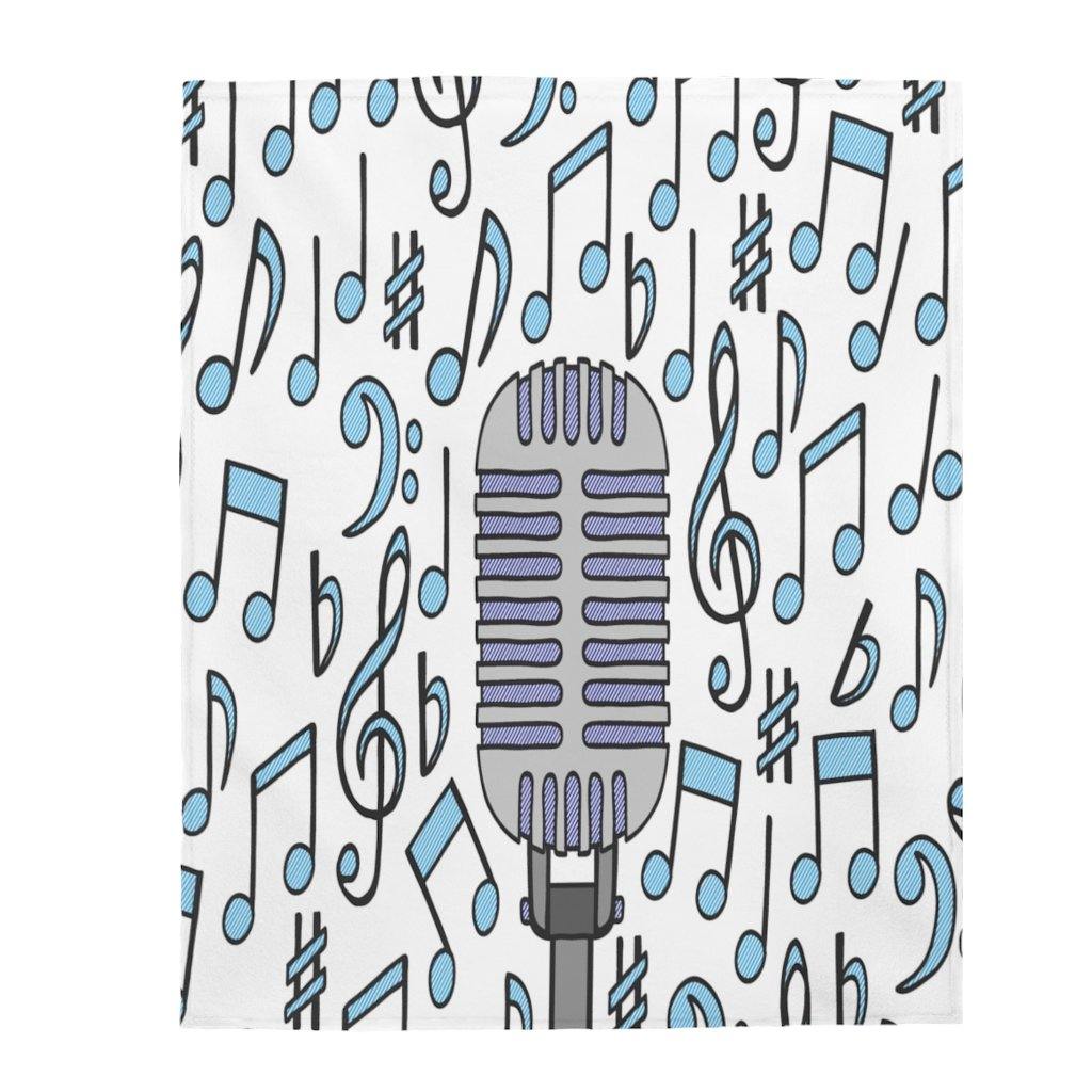 Singer Music Note Velveteen Plush Blanket - Music Gifts Depot