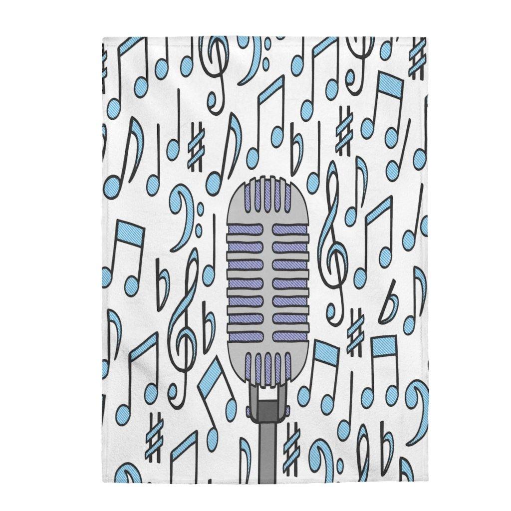 Singer Music Note Velveteen Plush Blanket - Music Gifts Depot