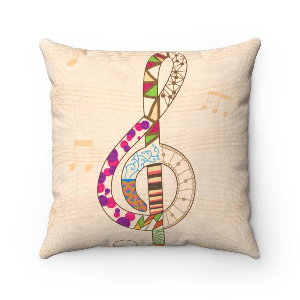 Treble Clef Square Pillow - Music Gifts Depot