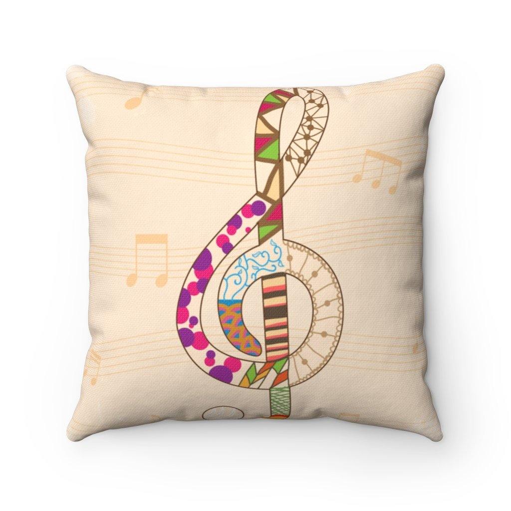 Treble Clef Square Pillow - Music Gifts Depot