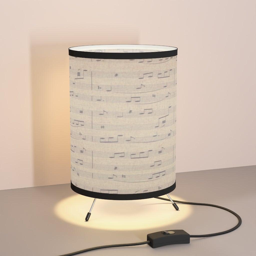 Tripod Lamp with High-Res Printed Shade, US/CA plug - Music Gifts Depot