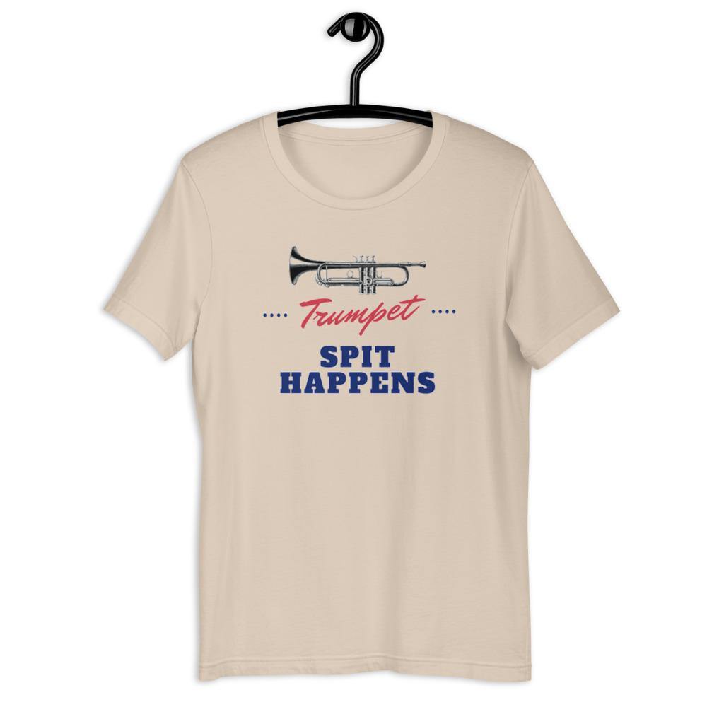 Trumpet Spit Happens T-Shirt - Music Gifts Depot