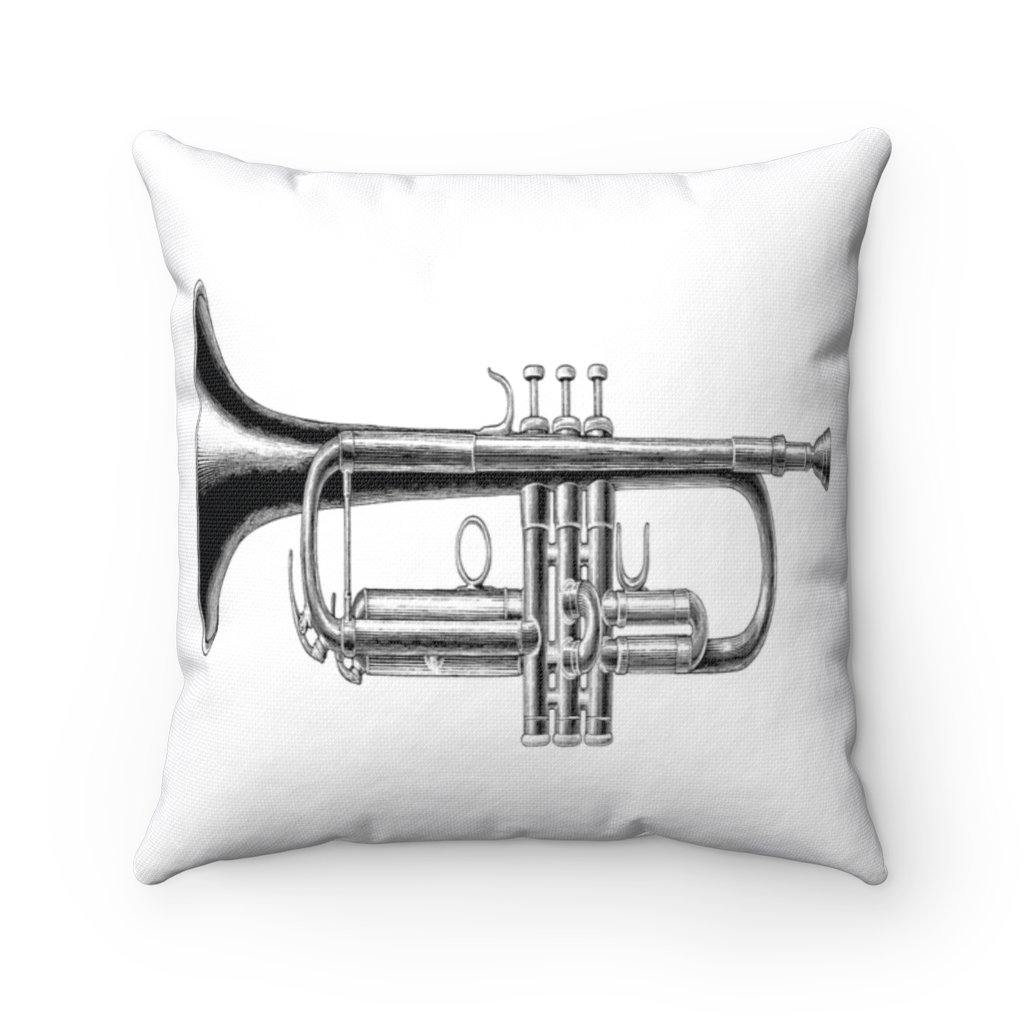Trumpet Square Pillow - Music Gifts Depot