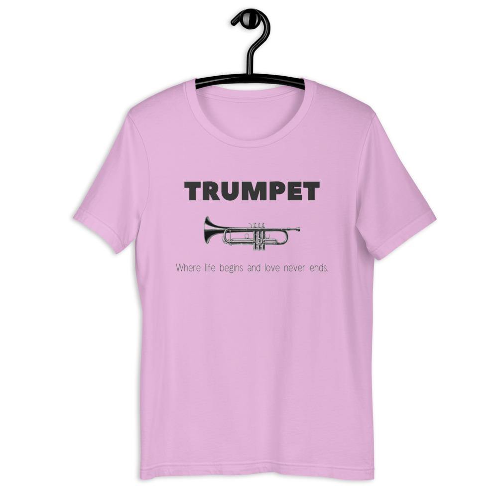 Trumpet Where Life Begins and Love Never Ends T-Shirt - Music Gifts Depot