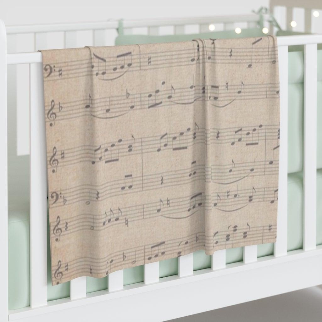 Vintage Music Note Baby Swaddle Blanket - Music Gifts Depot