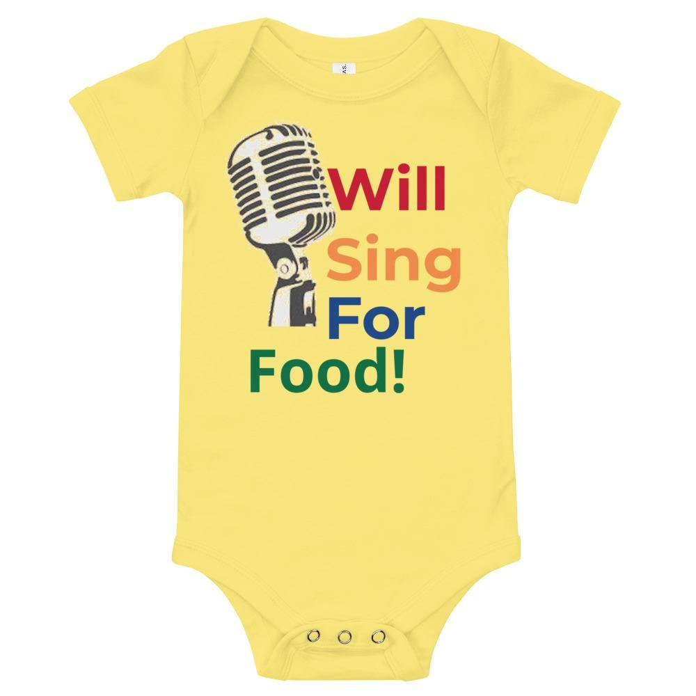 Will Sing For Food Music Baby short sleeve one piece - Music Gifts Depot