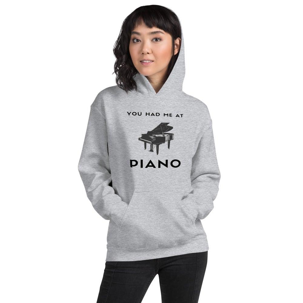 You Had Me At Piano Hoodie - Music Gifts Depot