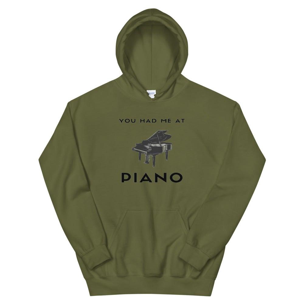 You Had Me At Piano Hoodie - Music Gifts Depot